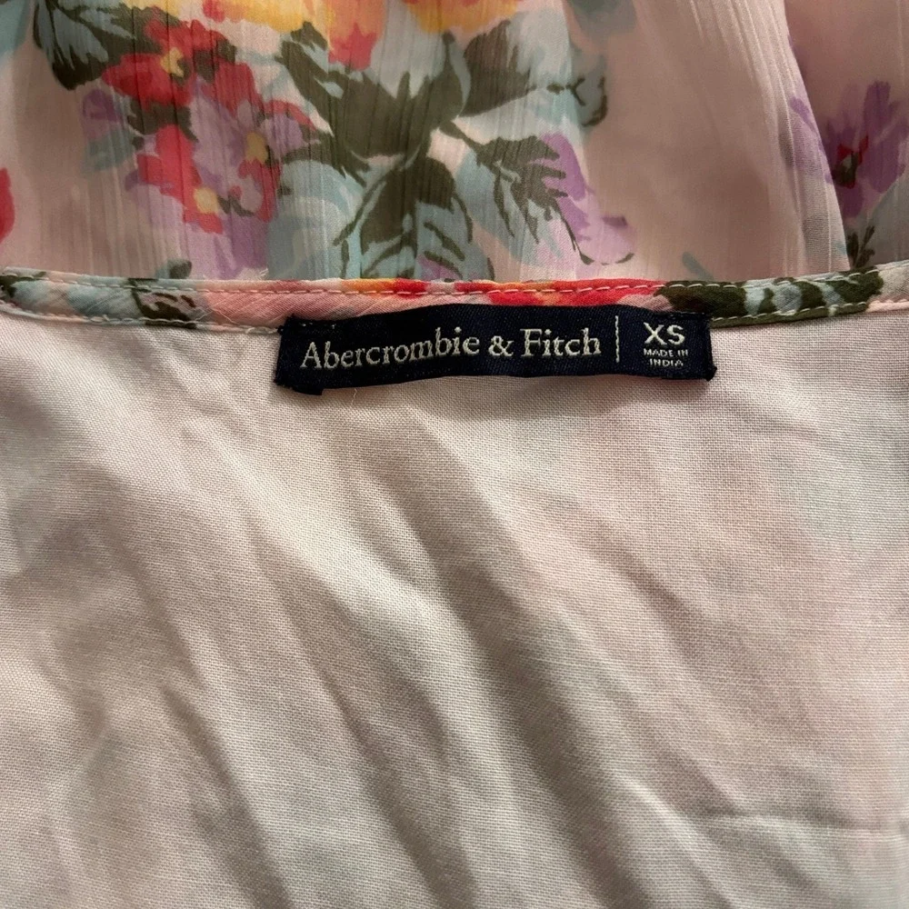 Abercrombie & Fitch Babydoll Mini Wrap Dress Women's size XS Y2K Ruffles Dainty - Picture 3 of 8